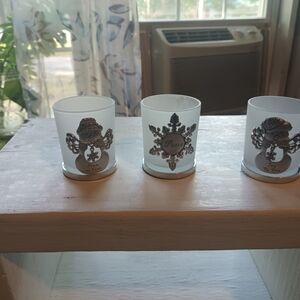 Silver Angel and Snowflake Candle Holders